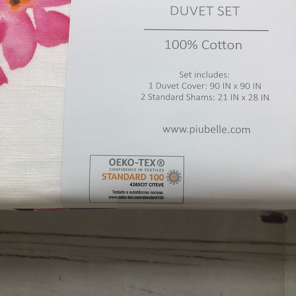 PiuBelle Portugal Queen Duvet Cover Set Floral - Picture 4 of 10